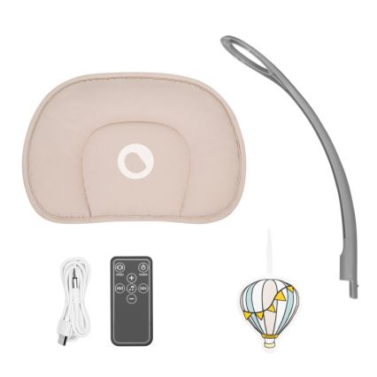 Lionelo - Babyschaukel RIO mit Melodie, 4xC, Beige Latte + Fernbedienung