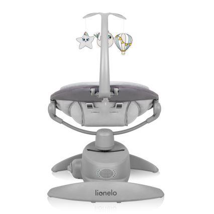 Lionelo - Babywippe MELL mit Melodie, Grey Stone, 4x AA + Fernbedienung
