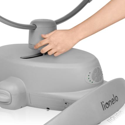 Lionelo - Babywippe MELL mit Melodie, Grey Stone, 4x AA + Fernbedienung