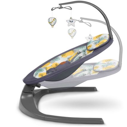 Lionelo - Babywippe mit Melodie RALF 4xAA Grey Concrete + Fernbedienung