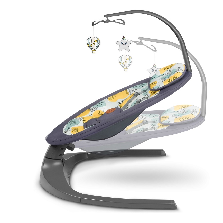Lionelo - Babywippe mit Melodie RALF 4xAA Grey Concrete + Fernbedienung