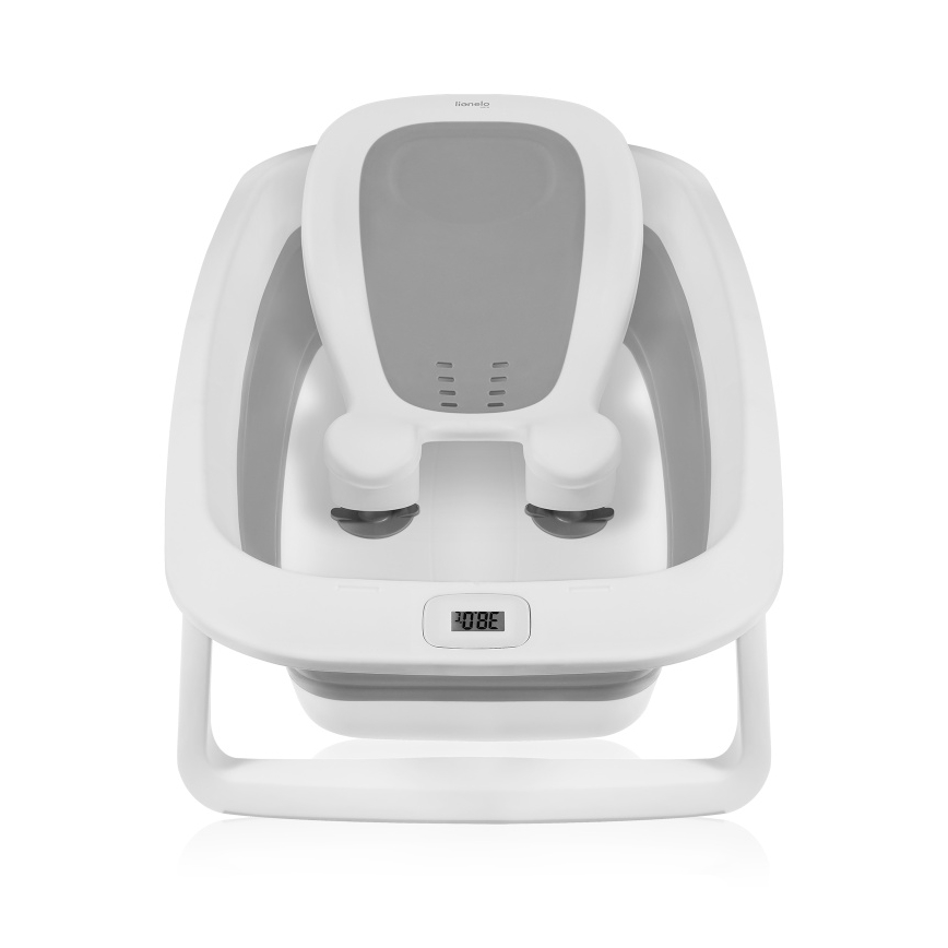 Lionelo - Baignoire pliable pour bébé avec thermomètre BABY BUBBLE 2x LR44 Grey Dove