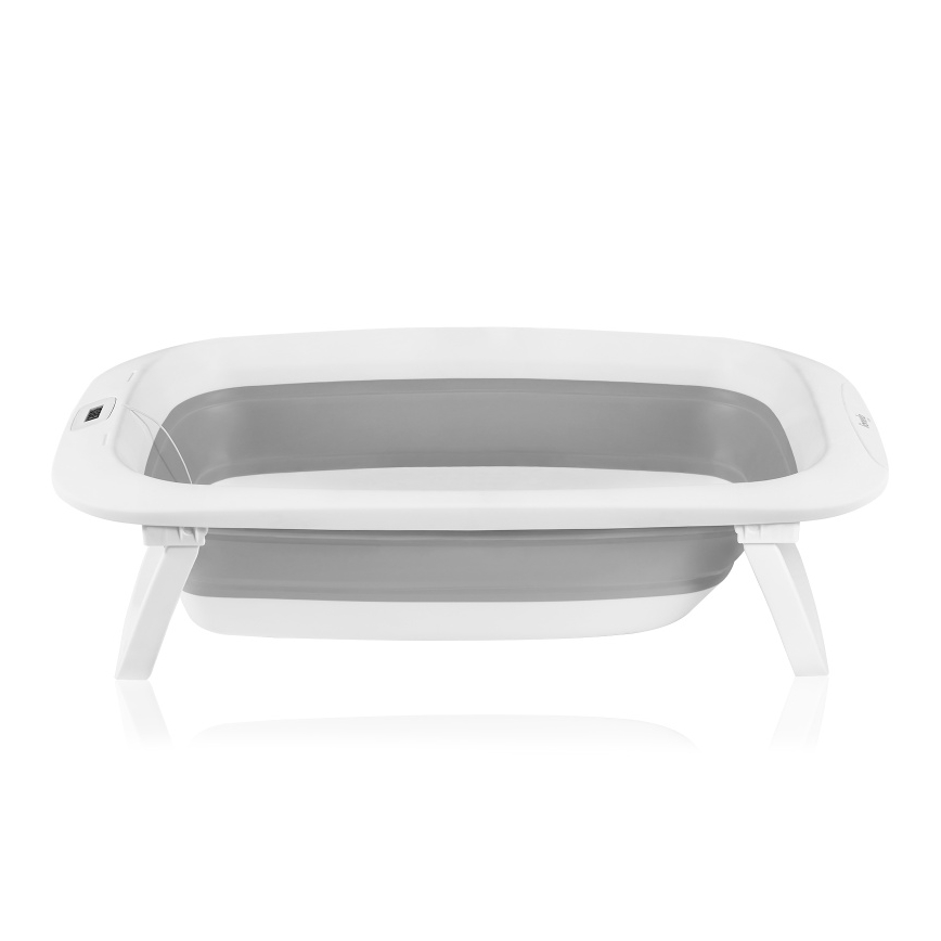 Lionelo - Baignoire pliable pour bébé avec thermomètre BABY BUBBLE 2x LR44 Grey Dove