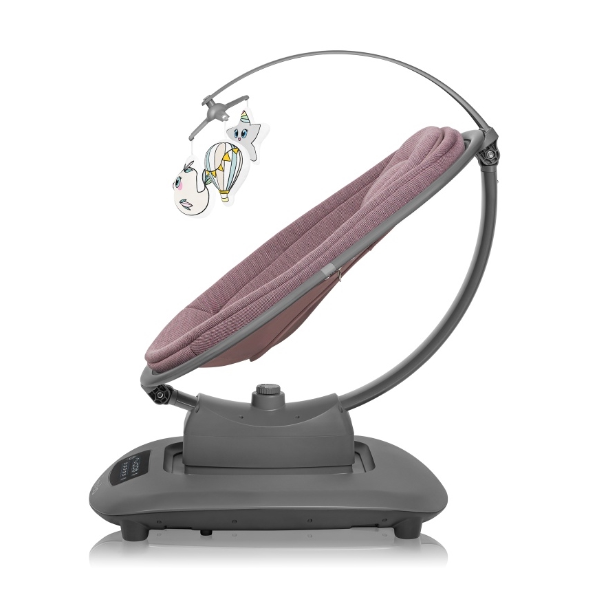 Lionelo - Balancelle musicale pour bébé BLOSSOM Rose mauve + télécommande