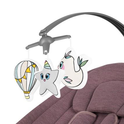 Lionelo - Balancelle musicale pour bébé BLOSSOM Rose mauve + télécommande
