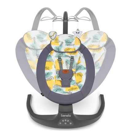 Lionelo - Balancelle musicale pour bébé RALF 4xAA Gris Béton + télécommande