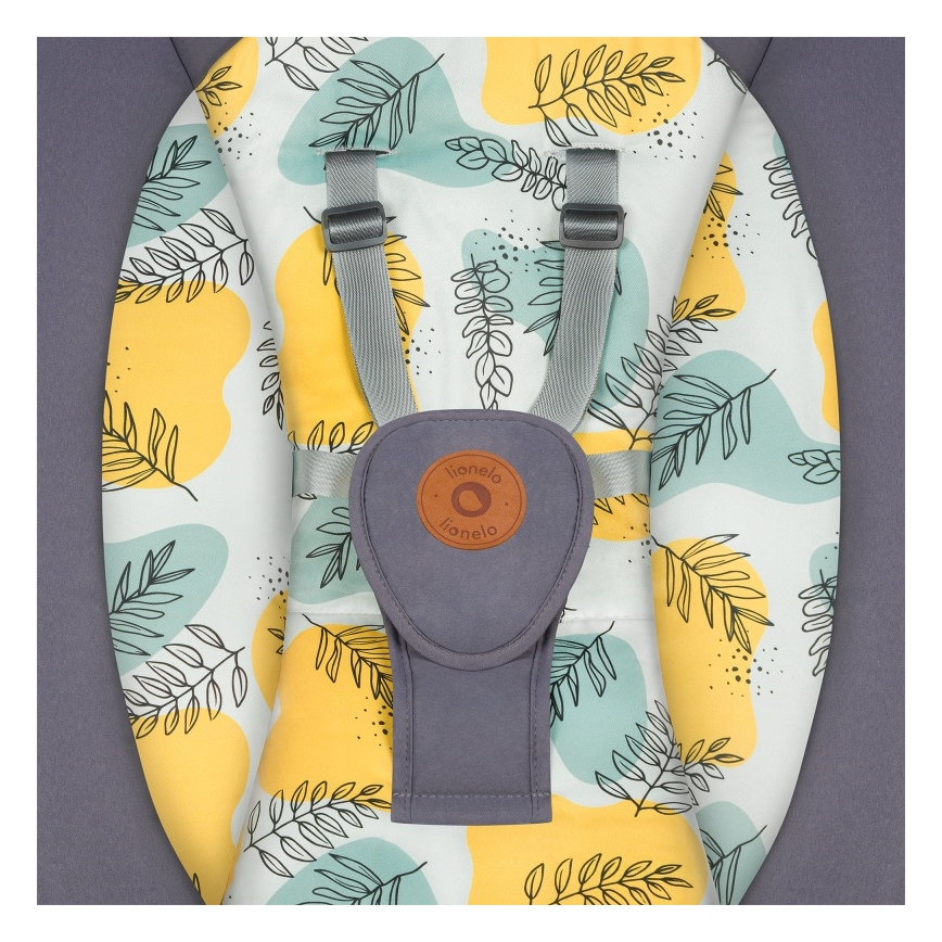Lionelo - Balancelle musicale pour bébé RALF 4xAA Gris Béton + télécommande
