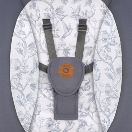 Lionelo - Balancelle musicale pour bébé RALF 4xAA Gris et blanc + télécommande