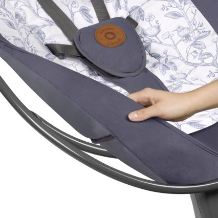 Lionelo - Balancelle musicale pour bébé RALF 4xAA Gris et blanc + télécommande