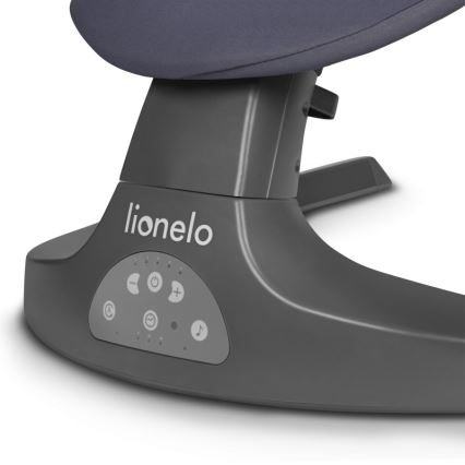 Lionelo - Balancelle musicale pour bébé RALF 4xAA Gris et blanc + télécommande