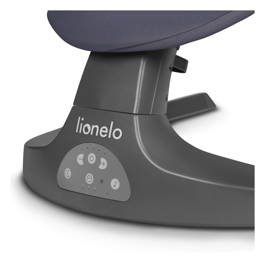 Lionelo - Balancelle musicale pour bébé RALF 4xAA Gris et blanc + télécommande