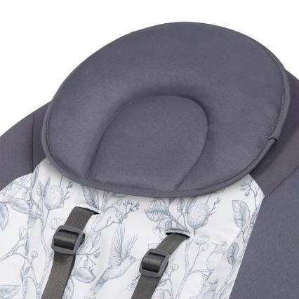 Lionelo - Balancelle musicale pour bébé RALF 4xAA Gris et blanc + télécommande