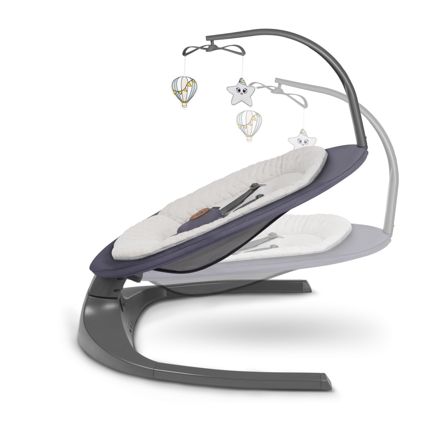 Lionelo - Balancelle musicale pour bébé RALF 4xAA Gris Graphite + télécommande