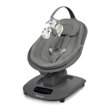 Lionelo - Balancelle pour bébé avec mélodie BLOSSOM Grey Concrete + télécommande