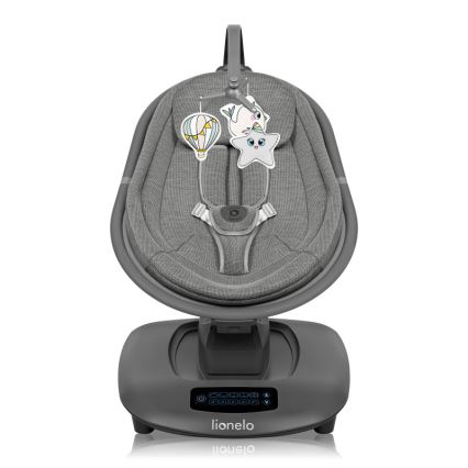 Lionelo - Balancelle pour bébé avec mélodie BLOSSOM Grey Concrete + télécommande
