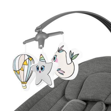 Lionelo - Balancelle pour bébé avec mélodie BLOSSOM Grey Concrete + télécommande