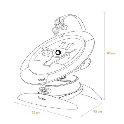 Lionelo - Balancelle pour bébé avec mélodie MELL Beige Sable 4xAA + télécommande