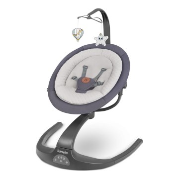 Lionelo - Balancelle pour bébé avec mélodie RINA 4xAA Gris béton + télécommande