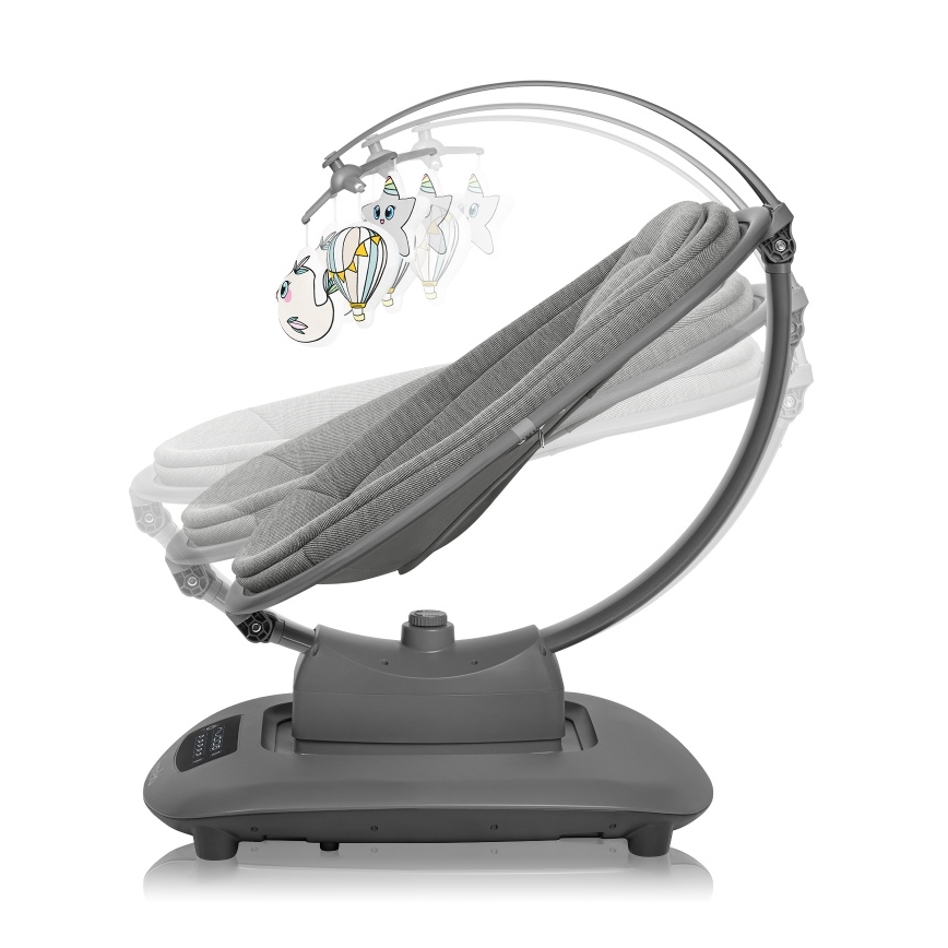 Lionelo - Balancelle pour bébé BLOSSOM Gris Concrete avec mélodie et télécommande