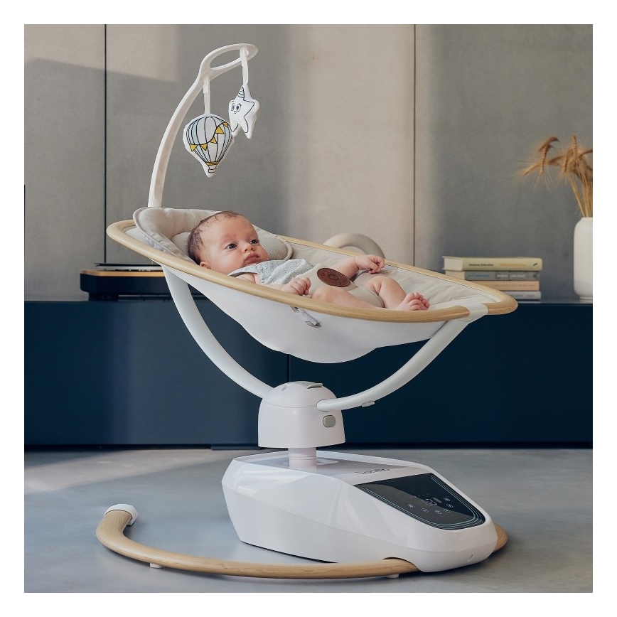Lionelo - Balancelle pour bébé musicale OLIVIA Beige naturel + télécommande