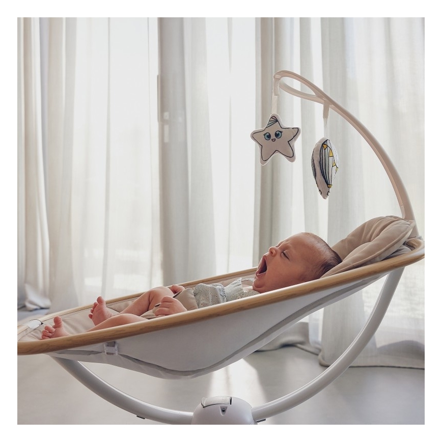 Lionelo - Balancelle pour bébé musicale OLIVIA Beige naturel + télécommande