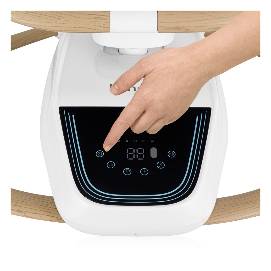 Lionelo - Balancelle pour bébé OLIVIA Beige naturel avec mélodie + télécommande