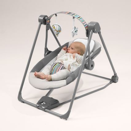 Lionelo - Balancelle pour bébé OTTO 4xLR14 Cozy Grey
