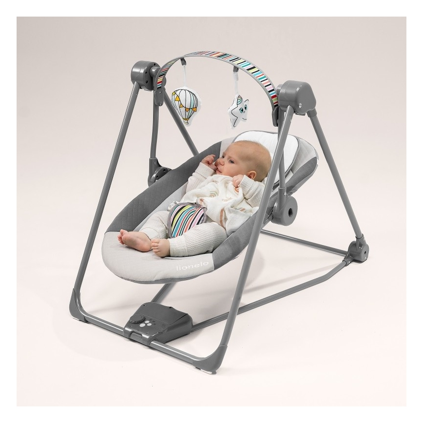 Lionelo - Balancelle pour bébé OTTO 4xLR14 Cozy Grey