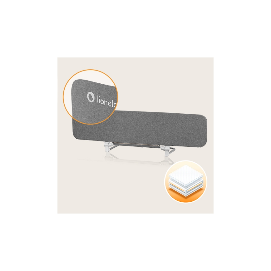 Lionelo - Barriera di sicurezza per letti LORA XL grigio scuro