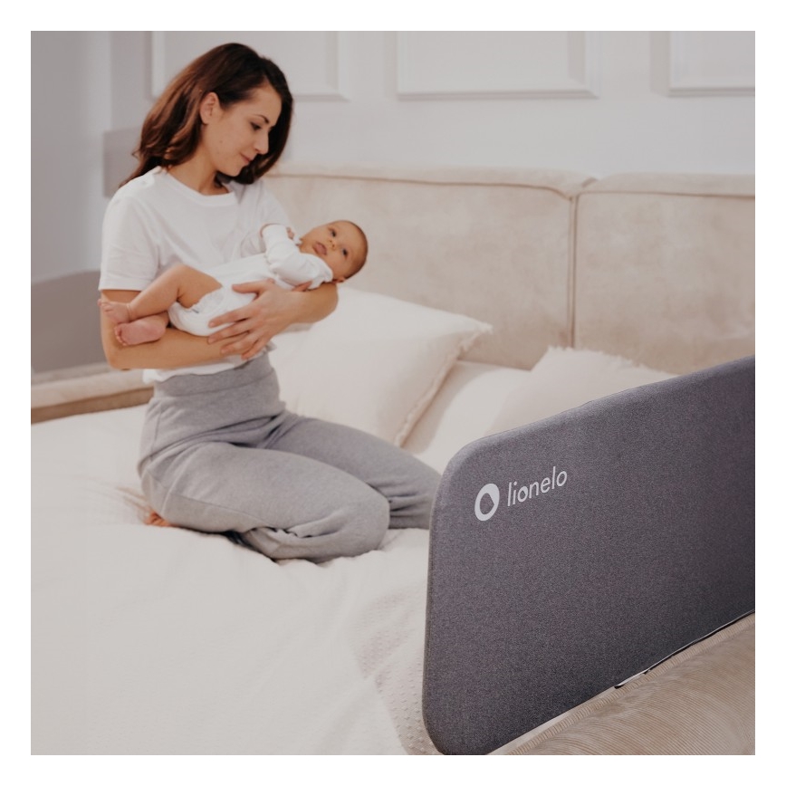Lionelo - Barriera di sicurezza per letto LORA grigio scuro