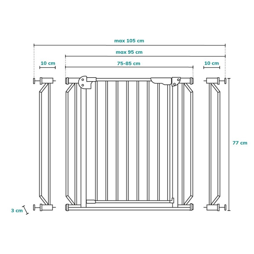 Lionelo - Barriera di sicurezza TRUUS SLIM LED 1xAAA bianca