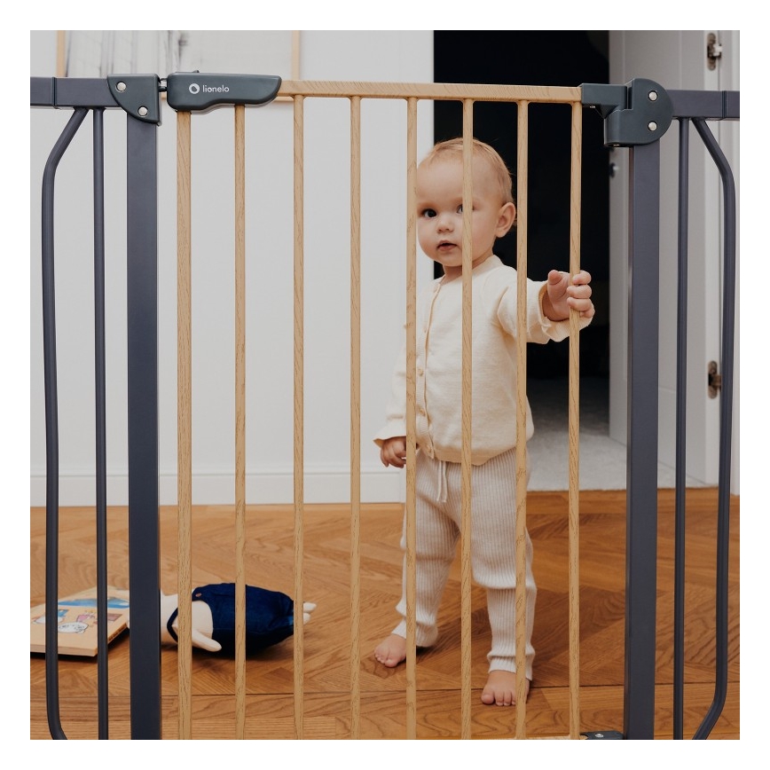 Lionelo - Barriera di sicurezza TRUUS SLIM nero/marrone