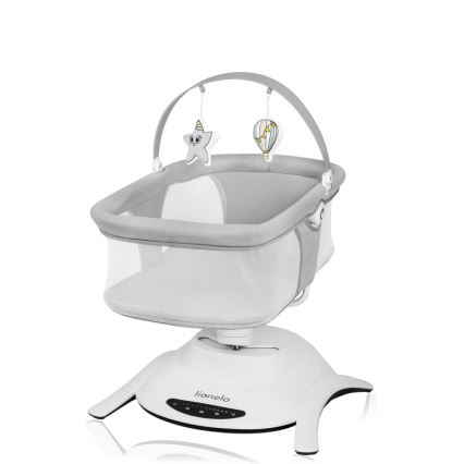 Lionelo - Sdraietta per neonati con melodia 2 in 1 BELLA 4xAA Grigio Cemento + telecomando