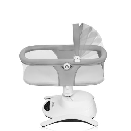 Lionelo - Sdraietta per neonati con melodia 2 in 1 BELLA 4xAA Grigio Cemento + telecomando