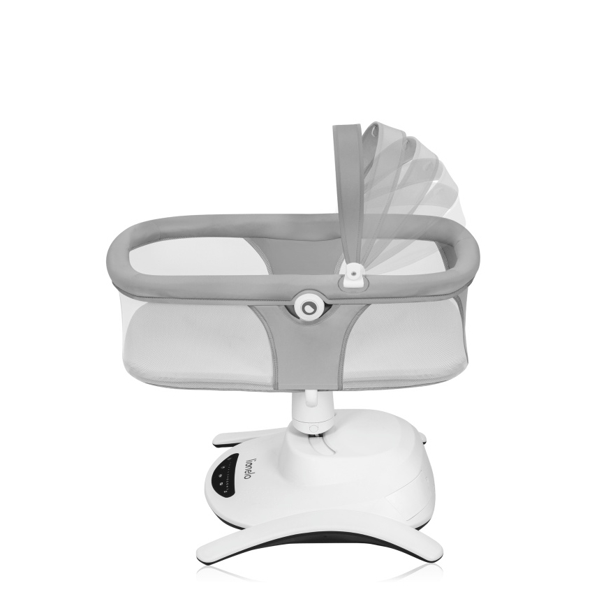 Lionelo - Sdraietta per neonati con melodia 2 in 1 BELLA 4xAA Grigio Cemento + telecomando
