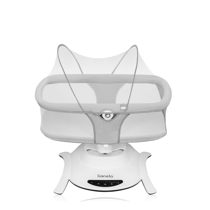 Lionelo - Sdraietta per neonati con melodia 2 in 1 BELLA 4xAA Grigio Cemento + telecomando