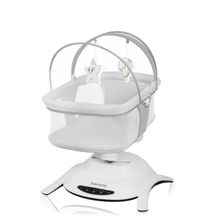 Lionelo - Sdraietta per neonati con melodia 2 in 1 BELLA 4xAA Grigio Cemento + telecomando