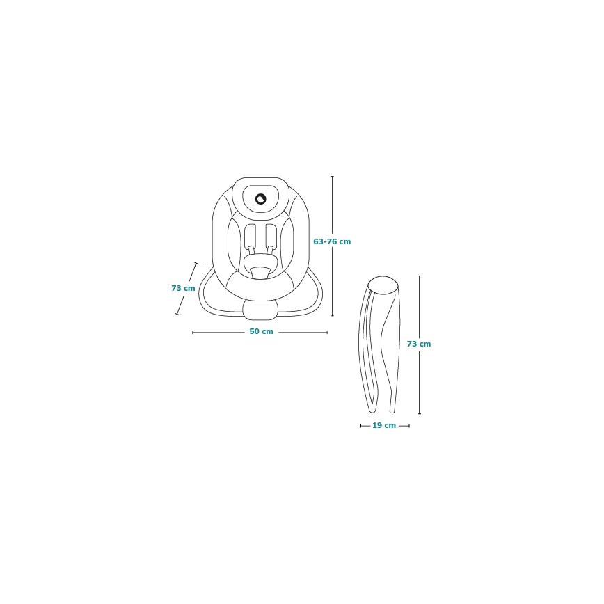 Lionelo - Berceuse vibrante pour bébé avec une mélodie PASCAL 2xAA gris/turquoise