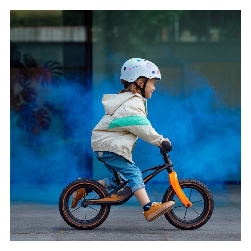 Lionelo - Bici a spinta BART AIR nero/arancione