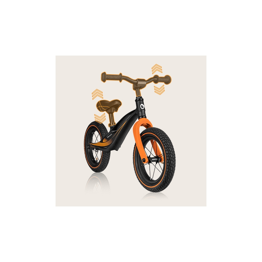 Lionelo - Bici a spinta BART AIR nero/arancione