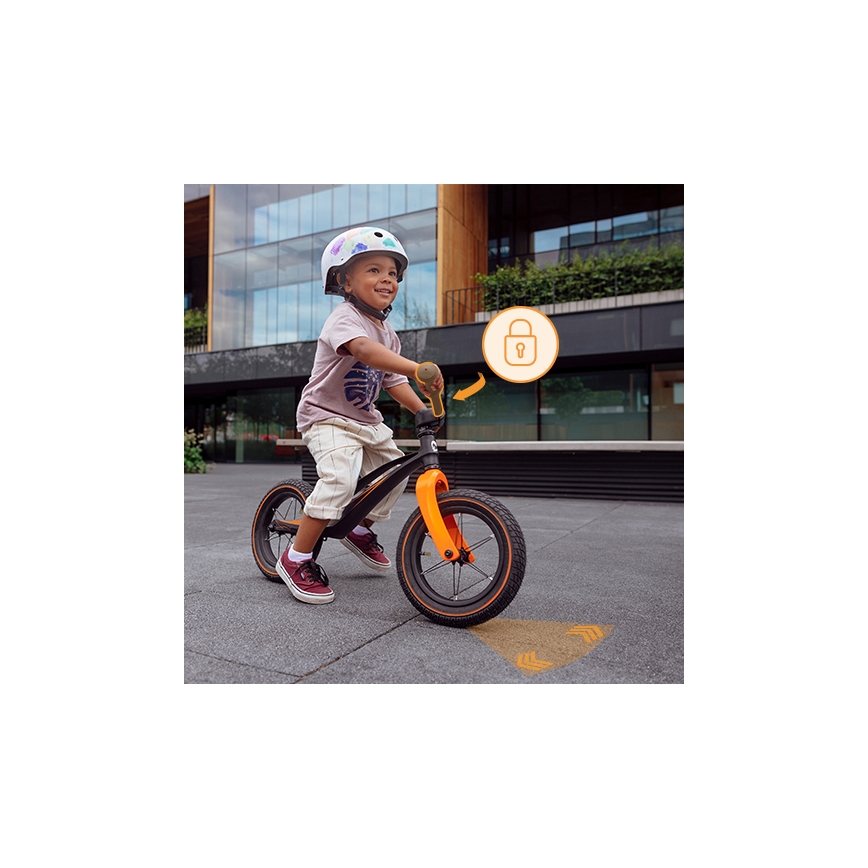 Lionelo - Bici a spinta BART AIR nero/arancione