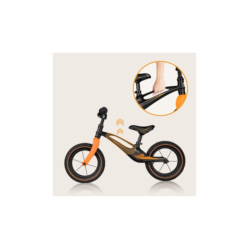 Lionelo - Bici a spinta BART AIR nero/arancione