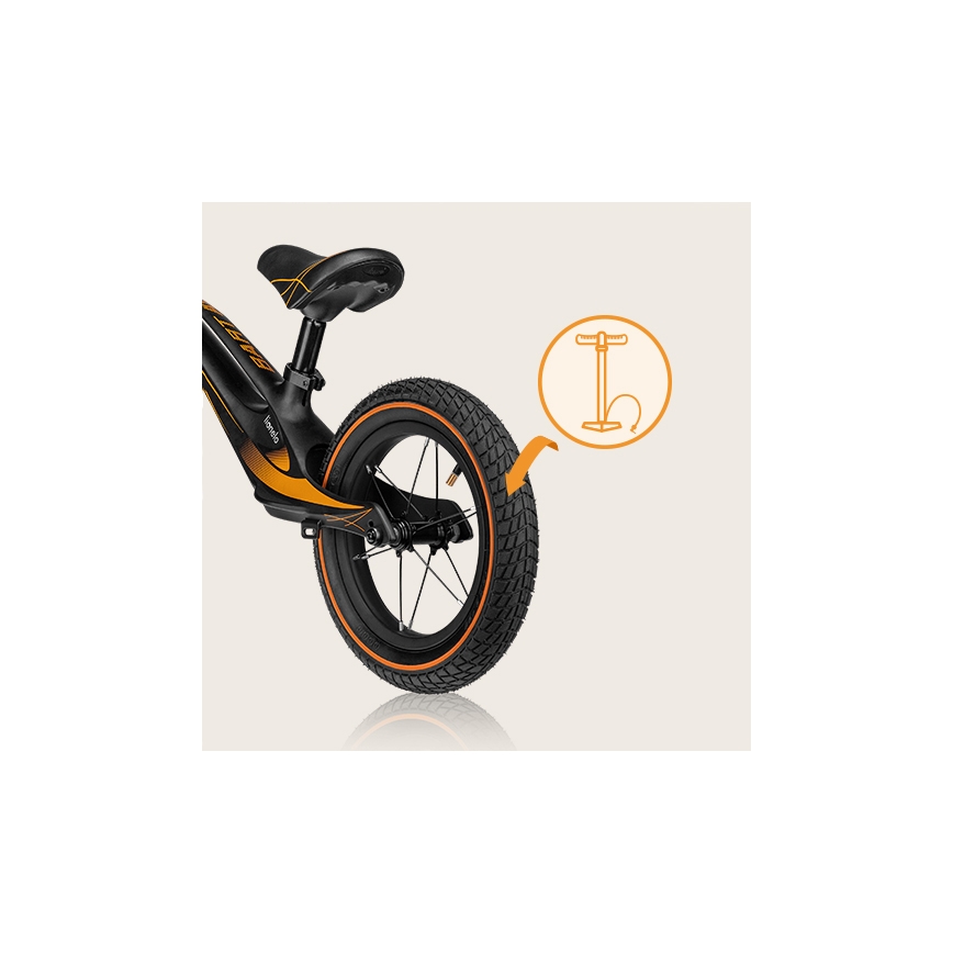 Lionelo - Bici a spinta BART AIR nero/arancione