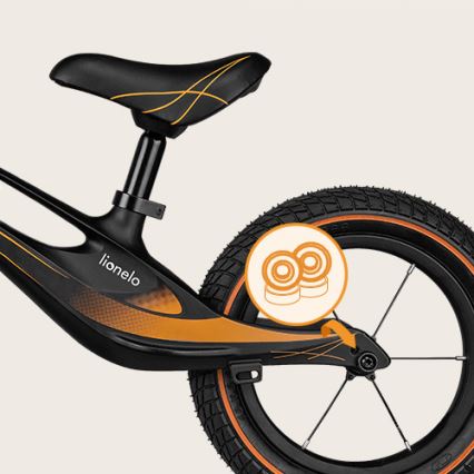 Lionelo - Bici a spinta BART AIR nero/arancione