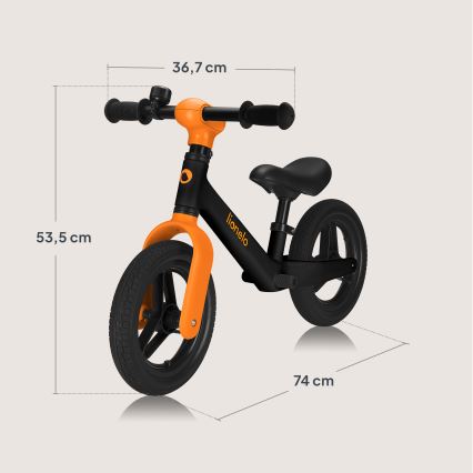 Lionelo - Bicicletta senza pedali TONI Nero/Arancione