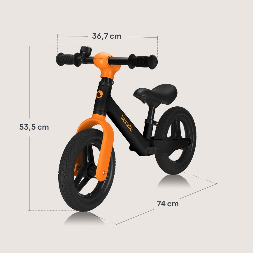 Lionelo - Bicicletta senza pedali TONI Nero/Arancione