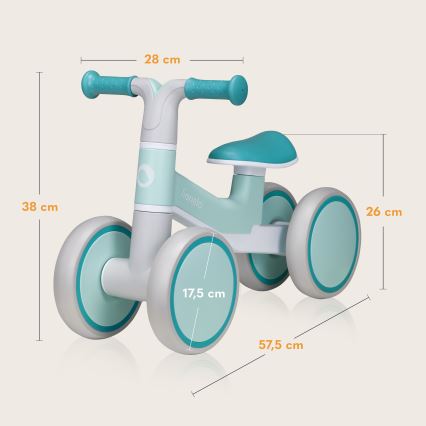 Lionelo - Bicicletta senza pedali VILLY Verde Turchese