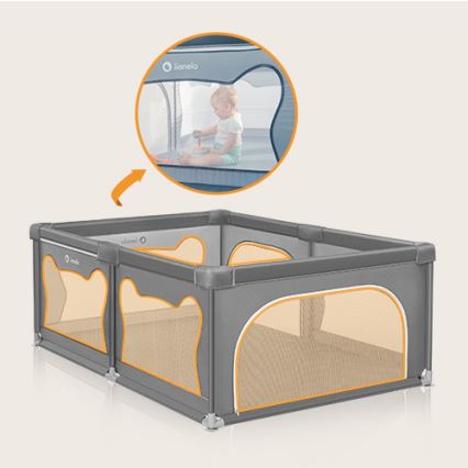 Lionelo - Box giochi WILLOW grigio