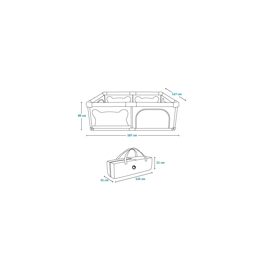 Lionelo - Box giochi WILLOW grigio