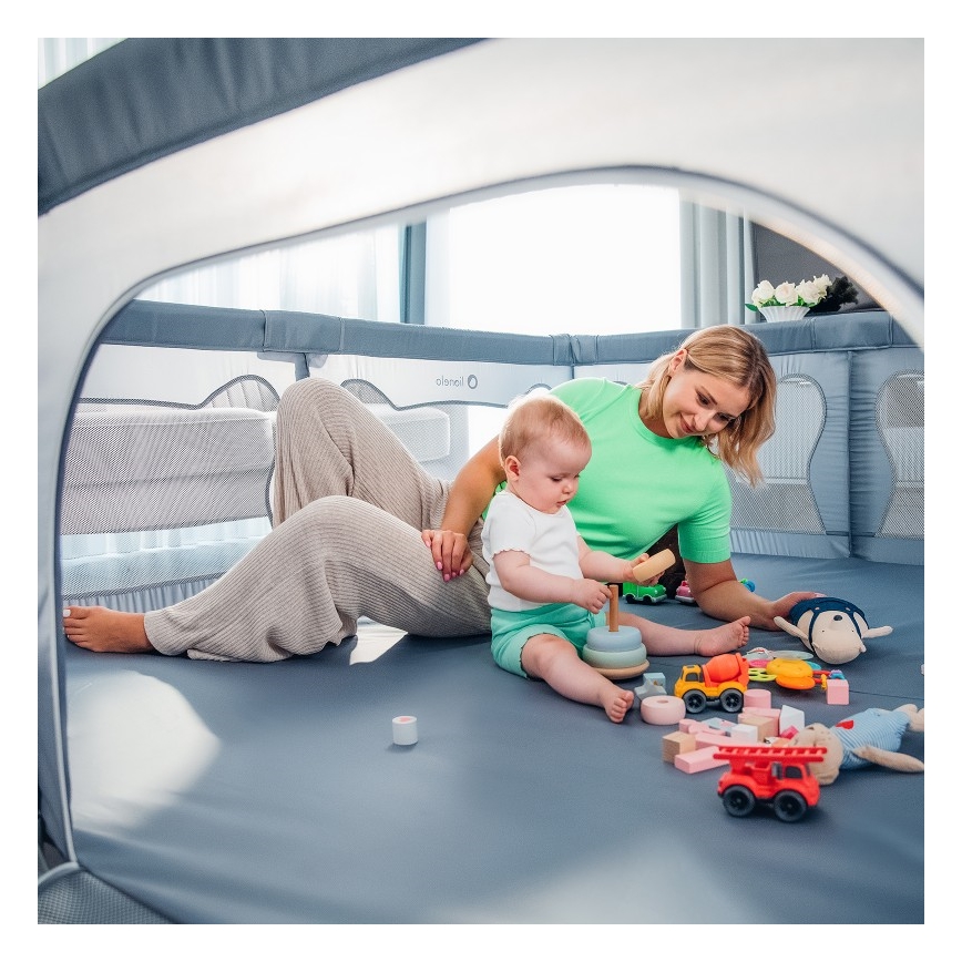 Lionelo - Box giochi WILLOW XL grigio
